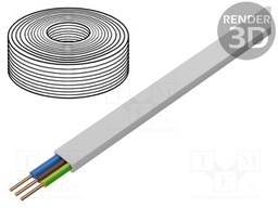 Wire; BiTinstal H(p); flat; solid; Cu; 10x0,34mm2,3G1,5mm2; LSZH