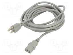 Cable; 3x0.75mm2; IEC C13 female,NEMA 5-15 (B) plug; PVC; 5m