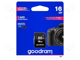 Memory card; SD HC; 16GB; Read: 100MB/s; Write: 10MB/s; UHS I