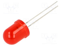 LED; 10mm; red; 100÷400mcd; 60°; 3.5÷14V; 25mA; Variant: blinking
