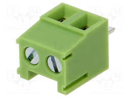 PCB terminal block; angled 90°; 3.81mm; ways: 2; on PCBs; terminal