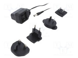 Power supply: switched-mode; voltage source; 5VDC; 1A; 5W; plug
