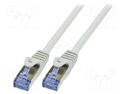 Patch cord; S/FTP; 6a; stranded; Cu; LSZH; grey; 10m; 26AWG