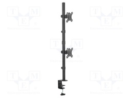 Holder; table edge; 8kg; 32"; black; 75x75mm,100x100mm; monitor x2