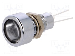 Indicator: LED; flat; Cutout: Ø8.2mm; IP67; for PCB; brass; ØLED: 5mm