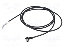 Connection lead; M8; PIN: 3; angled; 2m; plug; 4A; -40÷90°C; IP67