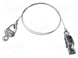 Test lead; both sides,aligator clip; Len: 0.91m; stainless steel