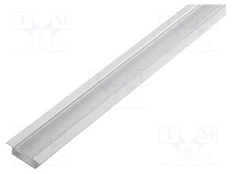 Profiles for LED modules; transparent; recessed; L: 1m; aluminium