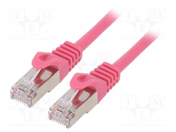 Patch cord; F/UTP; 6; stranded; CCA; PVC; pink; Len: 3m; RJ45 plug