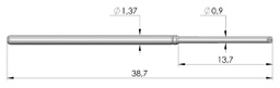 Test needle; Operational spring compression: 9.3mm; 8A; Ø: 0.9mm