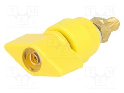Laboratory clamp; yellow; 1kVDC; 63A; Contacts: brass; 58mm