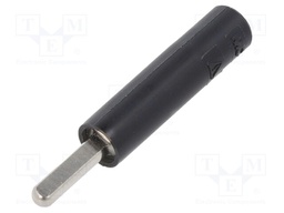 Socket; 4mm banana; 20A; black; nickel plated; crimped,screw type