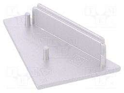 Cap for LED profiles; silver; ABS; Application: CORNER27
