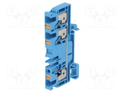 Splice terminal: rail; 4mm2; ways: 1; terminals: 3; blue; wemid; TS35