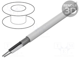 Wire; 2x20AWG; stranded; Cu; TFE; white; -65÷200°C; 600V; CPR: Eca