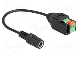Cable; 2-pin terminal connector,DC 5,5/2,1 socket; straight