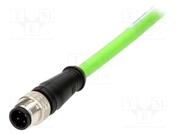 Plug; M12; PIN: 4; male; D code-Ethernet; 10m; Insulation: PUR; IP67