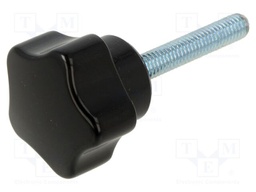 Knob; Dia: 32mm; M6; 35mm; H: 23mm; duroplast (PF); black; -20÷110°C