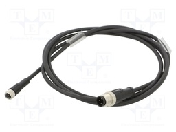 Connection lead; M12,M8; PIN: 3; 2m; plug; 60VAC; 3A; -25÷80°C; 60VDC