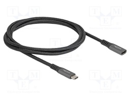 Cable; bidirectional; USB C socket,USB C plug; gold-plated; 1m