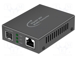 Converter RJ45-SFP; RJ45 socket,SFP; black; 1Gbps; aluminium