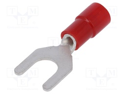 Fork terminal; M5; Ø: 5.3mm; 0.3÷1.65mm2; crimped; for cable; red