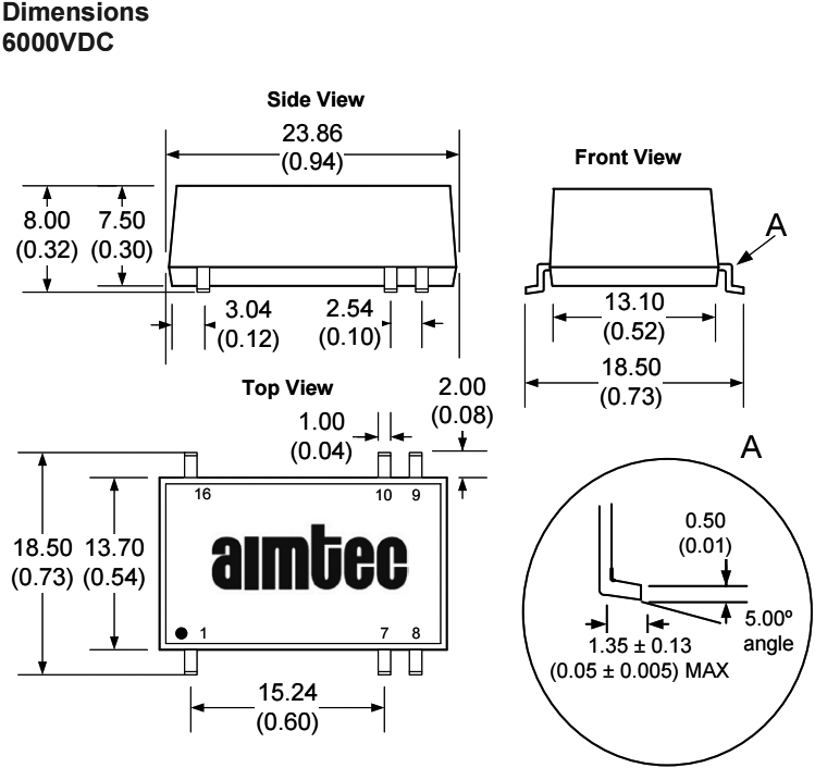Converter: DC/DC; 2W; Uin: 21.6÷26.4V; 5VDC; Iout: 400mA; SMD; 3.8g