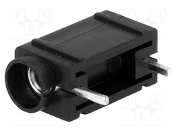 Socket; 4mm banana; 24A; 60VDC; black; silver plated; PCB; 24mm