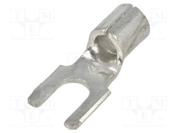 Fork terminal; M4; crimped; for cable; non-insulated; copper