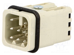 Connector: HAN; male; Quick Lock; PIN: 8; size 3A; 10A; 50V; UL94V-0