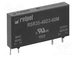 Relay: solid state; 3÷58VDC; 1-phase; PCB; -30÷80°C; 28x5.2x15mm