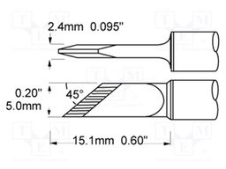 Tip; knife; 4.5mm; 366°C; for soldering station