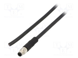 Connector: M5; plug; male; cables; for cable; PIN: 4; 1A; straight