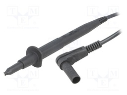 Test lead; silicone; 1m; black; 20A; Plating: nickel plated