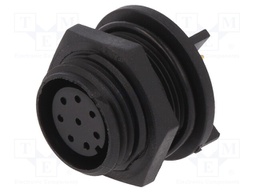 Connector: circular; socket; female; PIN: 8; w/o contacts; IP68