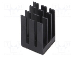 Heatsink: extruded; grilled; black; L: 15mm; W: 15mm; H: 24.5mm