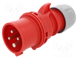 Connector: AC supply 3-phase; plug; male; 16A; 400VAC; IEC 60309
