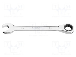 Wrench; combination spanner,with ratchet; 22mm; L: 252mm