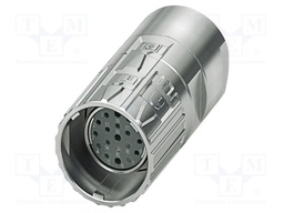 Connector: M23; plug; PIN: 19(16+3); crimped; M23 PRO; 8A,10A; 50V