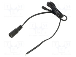 Cable; 2x0.5mm2; DC 5,5/2,1 socket; straight; black-gray,black