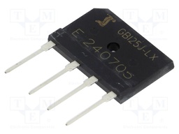Bridge rectifier: single-phase; Urmax: 600V; If: 25A; Ifsm: 325A
