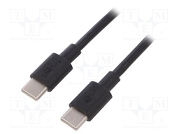 Cable; USB 2.0; both sides,USB C plug; 2m; black