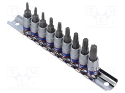"SOCKET SET 1/4"" TORX 9 pcs, 2033 T8 - T40,"
