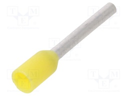 Wire Ferrule, Single Wire, 24 AWG, 0.25 mm², 8 mm, Yellow, 216 Series