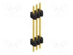 Connector: pin strips; pin header; male; PIN: 3; 1.27mm; THT; 1x3