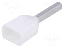 Bootlace ferrule; insulated,double; copper; Insulation: PVC; 8mm