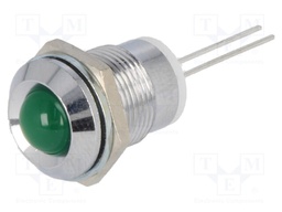Indicator: LED; prominent; Cutout: Ø12mm; for PCB; brass; ØLED: 8mm