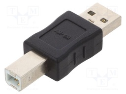 Adapter; USB 2.0; USB A plug,USB B plug; Connector colour: black