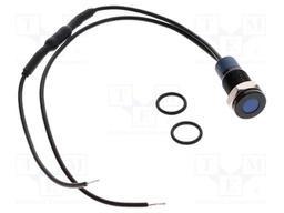 IP67; Leads: 150mm leads; Cutout: Ø8.2mm; Body: black; Kind: flat