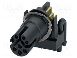 Connector: M12; contact insert; PIN: 8; 48V; angled; THT; Y; 500mA,6A